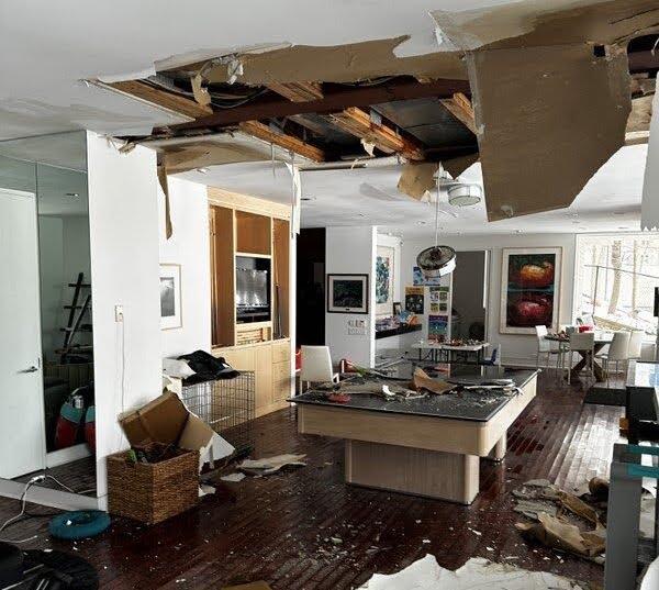 water damage in the ceiling