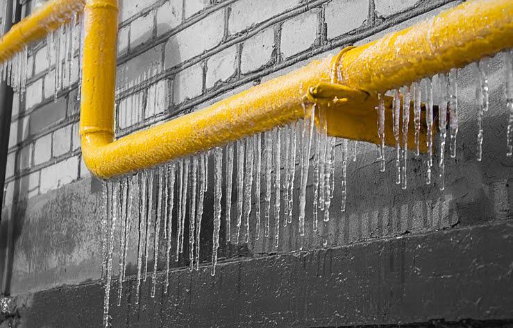 icicles on pipes