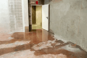 a wet floor in a room